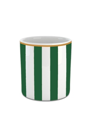 Vertical Green Striped Double Cup, Double Turkish Coffee Cup, Espresso Coffee Cup TYC00534245111 - Vivas