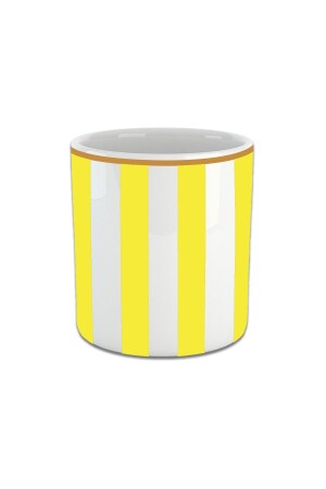 Vertical Yellow Striped Double Cup, Double Turkish Coffee Cup, Espresso Cup Coffee Cup TYC00534255221 - Vivas