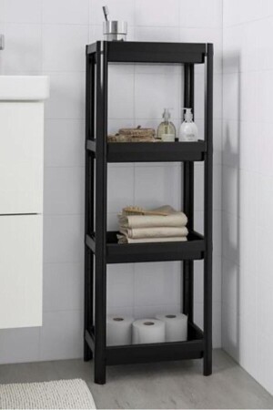 Vesken 3-teiliges Badezimmerregal, schwarz, Ikea-Modell, Küchenorganisator TYC00260756642 - Bayev