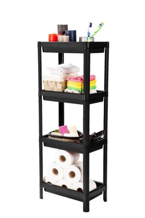 Vesken 4 Tier Kitchen Bathroom Organizer Shelf Unit (BLACK) - Minty Life