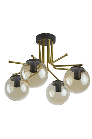 Vesuvius Special Design Living Room - Kitchen - Bedroom Antique Color Honey Glass 4-Piece Chandelier VZV553 - Modavize