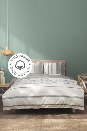 Vetro Khaki Single Yarn Dyed Duvet Cover Set 200. 21. 01. 0265 - Karaca Home