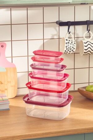 Vicks Red Velvet 6-Piece Storage Container Set 153. 03. 06. 1286-1 - Karaca