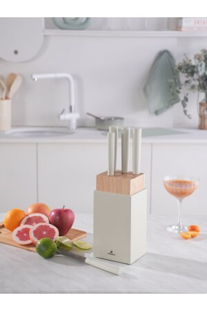 Viego 6 Piece Knife Set Cream - Karaca
