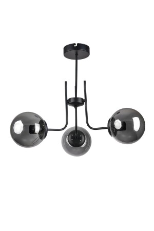 Vien Modern Design Bedroom Kitchen Living Room Black Color Smoked Glass 3-Piece Chandelier 1234983246 - Modavize