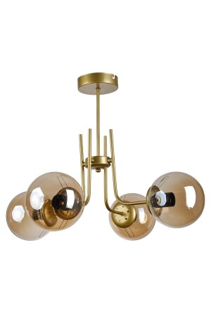 Vien Modern Design Living Room Dining Room Kitchen Antique Color Honey Glass Pendant Lamp 4-Piece Chandelier V3246 - Modavize