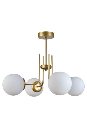 Vien Modern Design Living Room Dining Room Kitchen Antique Color White Glass Pendant Lamp 4-Piece Chandelier V3246 - Modavize