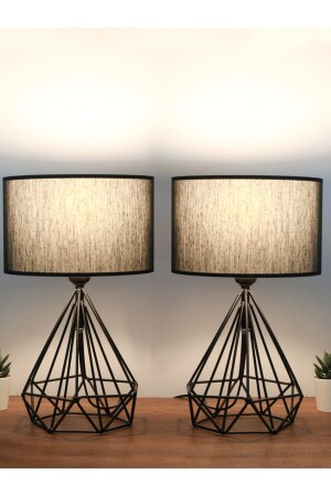 Vienna Black Fabric Metal Design 2-Piece Lampshade Set Ayd-2974 AYD-2974 - HOMİNG
