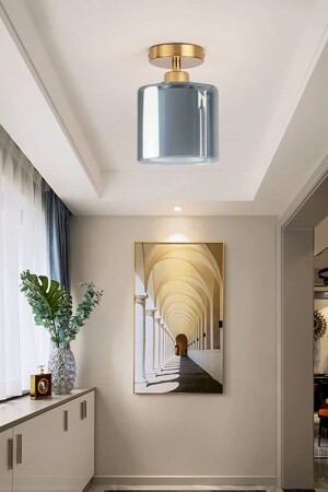 Viktor Modern Smoked Double Glass Plophonier Entrance Hall Kitchen Living Room Single Chandelier ROMEOTEKLIPLOPHONIER - Uçar