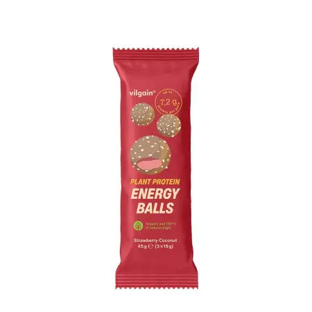 Vilgain Plant Protein Energy Balls BIO Strawberry Coconut (45 g) - Vilgain