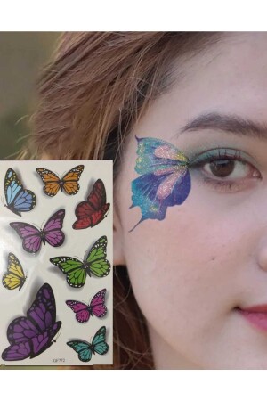 Vintage Butterfly Model Face Decoration Paper Adhesive Sticker Tatoo Tattoo - Mutlubidünya