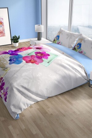 Viola 3d Cotton Satin Double Duvet Cover Set PerlaSera14698 - PerlaSera