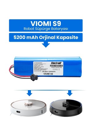 Viomi S9 Batarya (ORJİNAL KAPASİTE) 5.200mah Pil Akıllı Robot Süpürge Batarya Değişimi 4611 - ELECTROLL