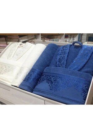 VIP Boxed Family Bathrobe Set 6 Pieces 100% Cotton 44AYHAN44 - Fiesta