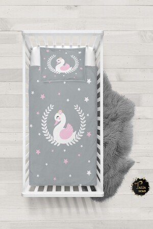 Virgo and Swan Patterned Baby Duvet Cover Set with Sheets TLABN-237 - Talia Home