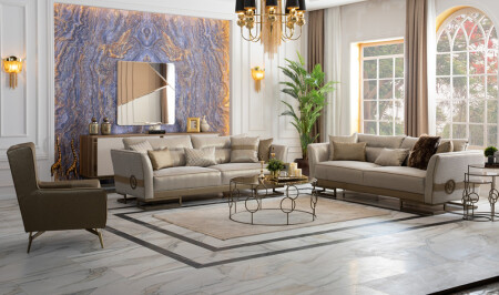 Visage Living Room Set Gray - Cadde Yıldız