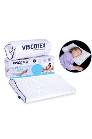 Visco Orthopädisches Babykissen mit Nackenstütze 50x30x6/4 cm - Weiß - Genel Markalar