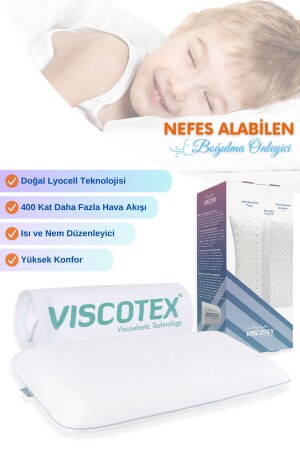Visco Cairfull Boğulma Önleyici Çocuk Yastığı- 66x33x6cm- Beyaz - Viscotex
