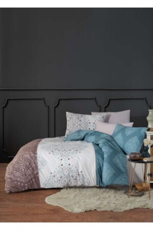 Vision King Size Quilted Duvet Cover Set 4 Seasons Set 100% Cotton Ranforce Fabric 4 Seasons Set GH960 - Majoli