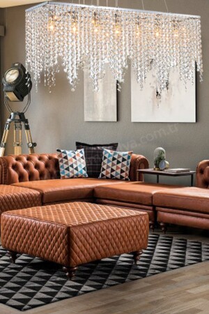 Vita 7-Piece Chrome Crystal Stone Modern Design Crystal Living Room Chandelier 3328-07-CH - Apliqa