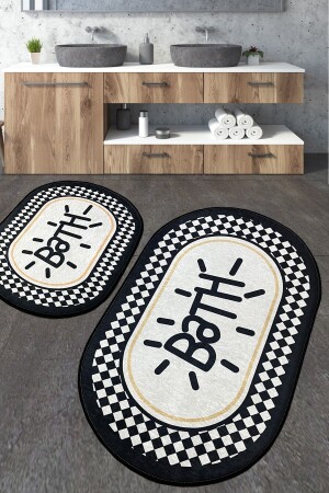 Vita Bona Bathroom Rug Djt Set of 2 Washable, Non-Slip Base Bathroom 8683264299667 - Chilai Home