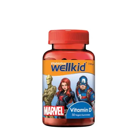 Vitabiotics Wellkid Marvel Vitamin D Gummies (50 Gummies, Strawberry) - Vitabiotics