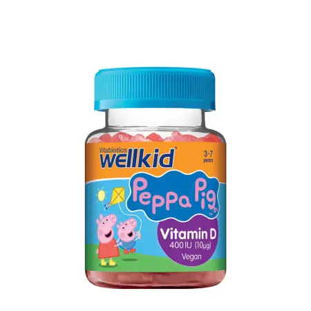 Vitabiotics Wellkid Peppa Pig Vitamin D 400 IU (30 Gummies, Strawberry Pouch) - Vitabiotics