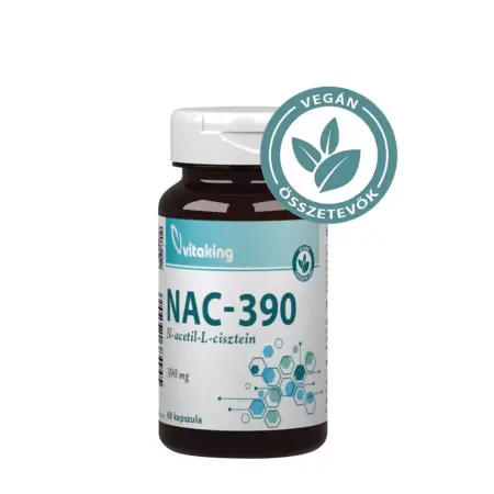 Vitaking NAC-390 (N-acetyl-L-cysteine) 390 mg (60 Capsules) - Vitaking