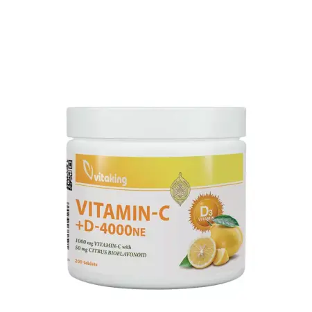 Vitaking Vitamin C-1000 + D-4000 (200 Tablets) - Vitaking