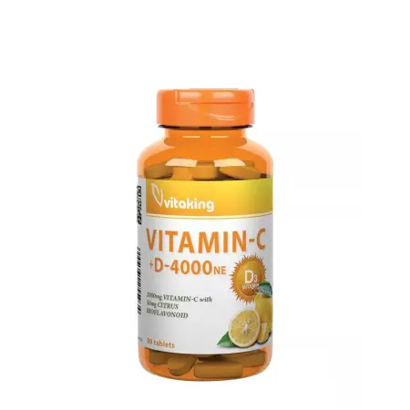 Vitaking Vitamin C-1000 + D-4000 (90 Tablets) - Vitaking