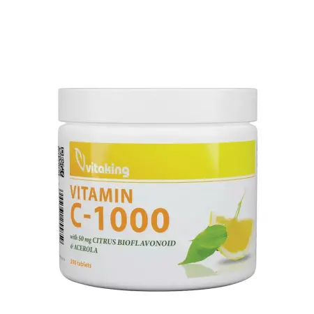 Vitaking Vitamin C 1000 mg with 50 mg Citrus Bioflavonoids and Acerola (200 Tablets) - Vitaking