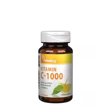 Vitaking Vitamin C 1000 mg with 50 mg Citrus Bioflavonoids and Acerola (30 Tablets) - Vitaking