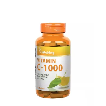 Vitaking Vitamin C 1000 mg with 50 mg Citrus Bioflavonoids and Acerola (90 Tablets) - Vitaking