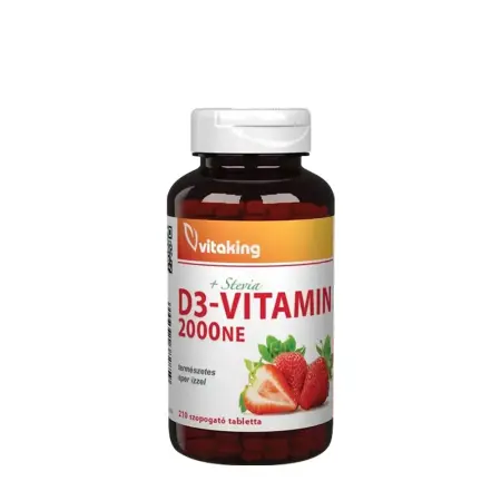 Vitaking Vitamin D3 2000 IU (210 Lozenges, Strawberry) - Vitaking