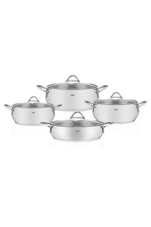 Vitali 8 Piece Steel Cookware Set Silver Color 2019ST000323 - Taç