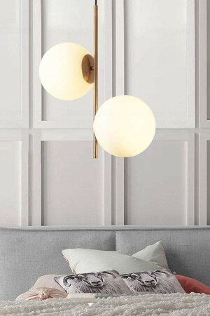 Vitaly 2 Li Modern Living Room - Kitchen - Bedroom White Glop Glass Gold Antique Chandelier mvitaly2 - Modavize