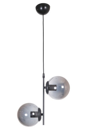 Vitaly 2 Li Modern Sports Black Color Smoked Glass Living Room - Kitchen - Bedroom Antique Chandelier bvitaly2 - Fer Avize