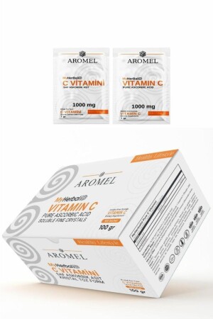 Vitamin C 100 Sachets Ascorbic Acid German Origin 100 gr Extra Pure - Aromel