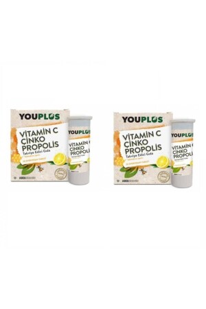 Vitamin C Çinko Propolis 20 Efervesan Tablet - Takviye Edici Gıda (2 ADET) Ypxyz1 - Youplus