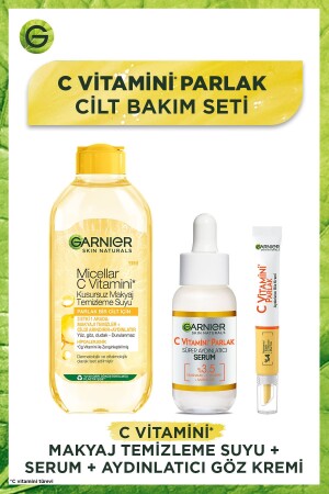 Vitamin C Radiant Brightening Eye Cream 15ml + Super Brightening Serum 30ml + Makeup Cleansing Water PKTCVTMNCLTBKMST - Garnier
