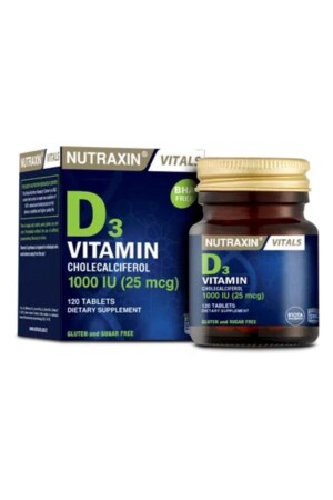 Vitamin D3 120 Tablets - Vitamin And Mineral Supplement - Nutraxin