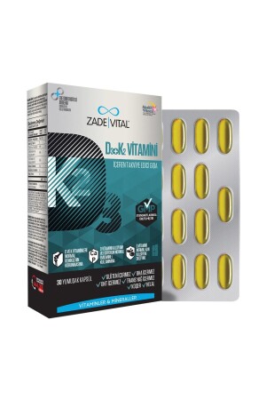 Vitamin D3+K2 (MK7) 30 Soft Capsules - Blister - Zade Vital