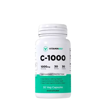 Vitamin360 C-1000 - Vitamin C 1,000 mg (30 Veg Capsules) - Vitamin360