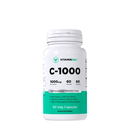 Vitamin360 C-1000 - Vitamin C 1,000 mg (60 Veg Capsules) - Vitamin360