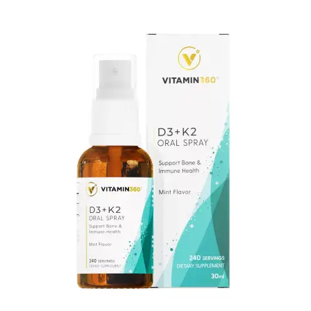 Vitamin360 D3 + K2 Oral Spray (30 ml, Mint Flavor) - Vitamin360