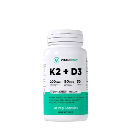 Vitamin360 K2+D3 (30 Veg Capsules) - Vitamin360