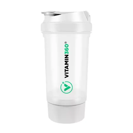Vitamin360 Wave Shaker (500 ml + 150 ml) (White) - Vitamin360