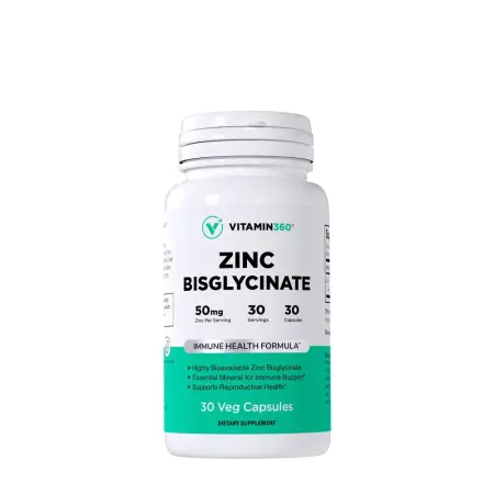 Vitamin360 Zinc Bisglycinate 50 mg (30 Veg Capsules) - Vitamin360