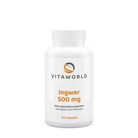 Vitaworld Ginger 500 mg (120 Capsules) - Vitaworld