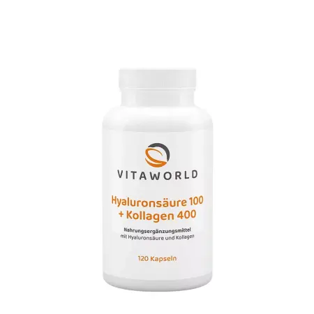Vitaworld Hyaluronic Acid 100 + Collagen 400 (120 Capsules) - Vitaworld